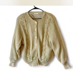 Vintage Solienne Mohair Blend Cable Knit Cardigan